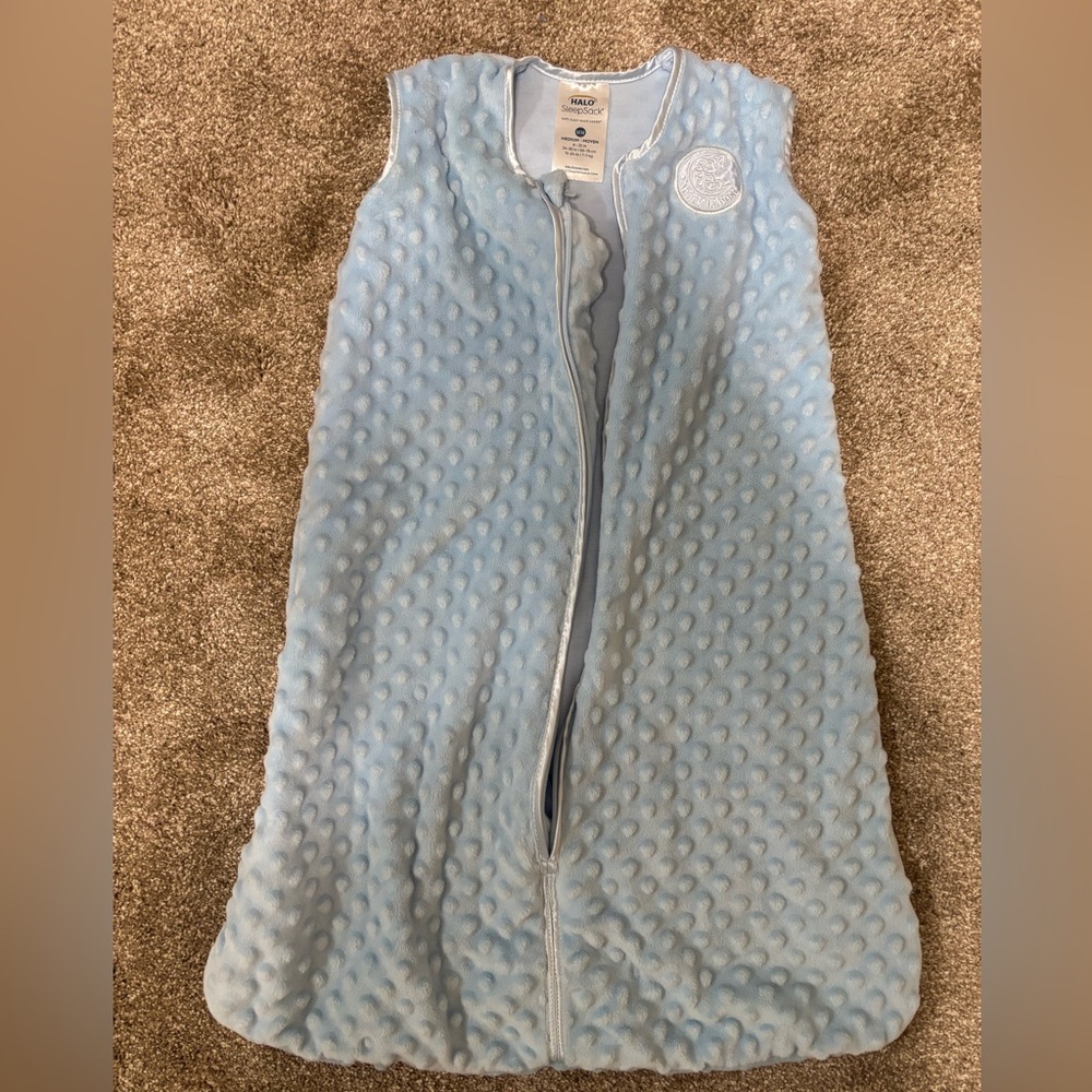 SOLDHalo Light Blue Textured Baby Sleep Sack 6-12months